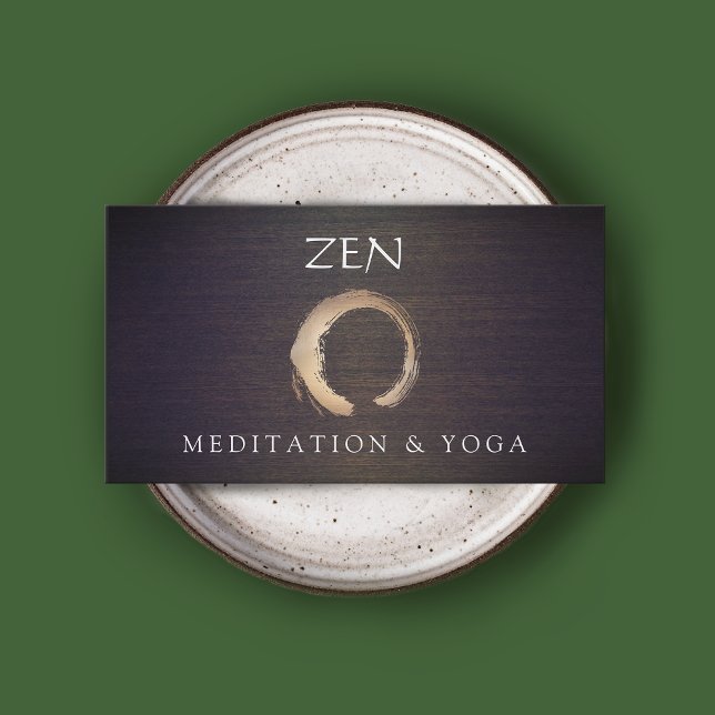 Zen Circle Enso Yoga Instructor and Meditation Business Card (Creator Uploaded)