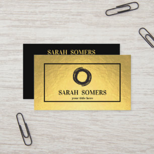 Zen Circle Faux Gold Foil Business Card