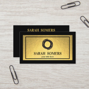 Zen Circle Faux Gold Foil Business Card