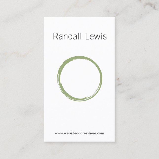 ZEN CIRCLE in MOSS GREEN Business Card (Front)