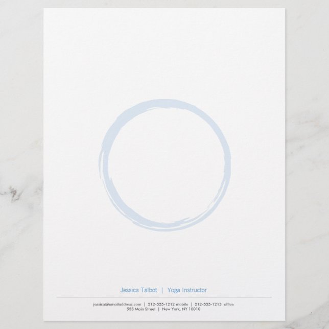 ZEN CIRCLE in SKY BLUE Letterhead (Front)