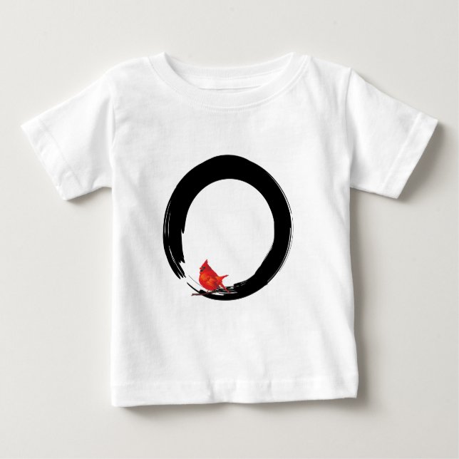 Zen Circle with Christmas Cardinal Baby T-Shirt (Front)