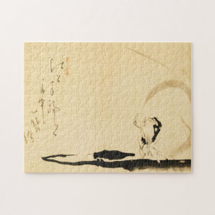 Zen Classics - Hakuin Ekaku - Hotei in a boat Jigsaw Puzzle