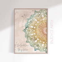 Zen colourful and gold mindful spiritual wall art