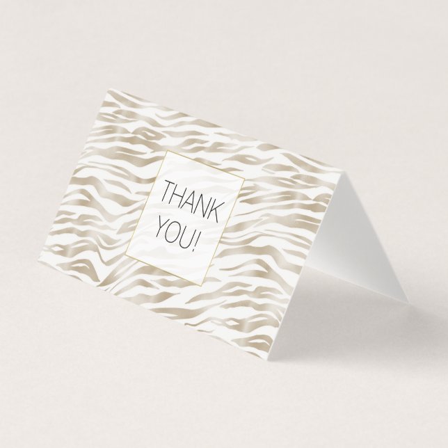 Zen Cream White Zebra Print Thank you (Front)