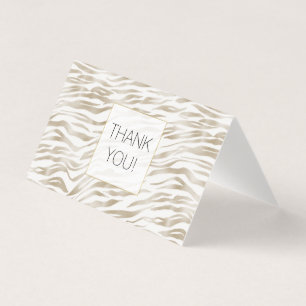 Zen Cream White Zebra Print Thank you