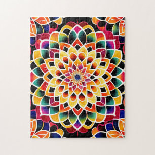 Zen Cute Colourful Mandala Jigsaw Puzzle