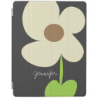 Zen Daisy Personalised iPad 2/3/4 Cover - Grey