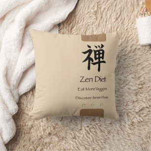 Zen Diet Eat More Veggies Tan BG Cushion