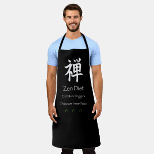 Zen Diet Eat More Veggies White Text Apron