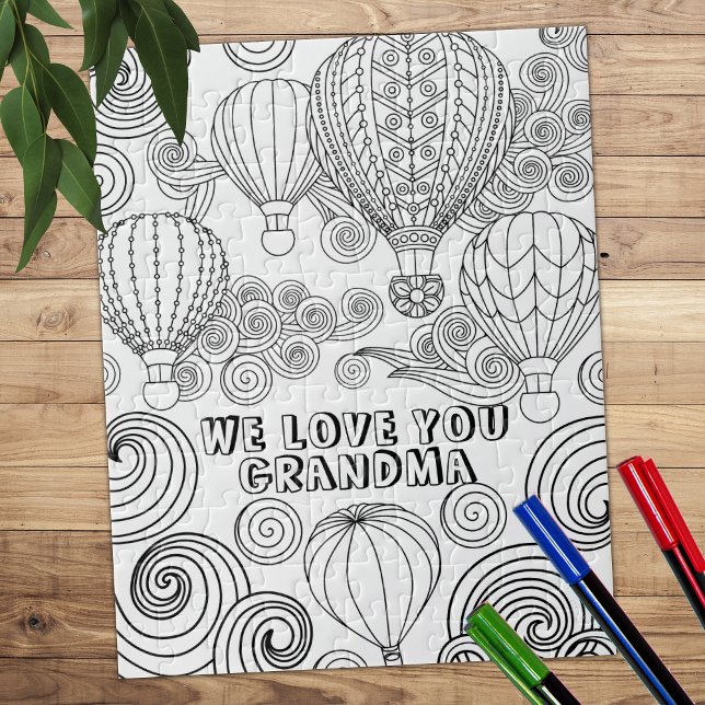Zen Doodle Art Swirls Balloons Adult Colouring  Jigsaw Puzzle (Creator Uploaded)