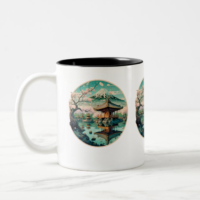 Zen Elegance: Japanese-Inspired Ceramic Mug (Left)