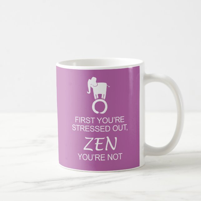 Zen Elephant Enso Don't Stress Coffee Mug (Right)