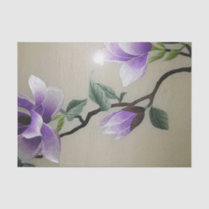 Zen Embroidery purple magnolia flower Tissue Paper