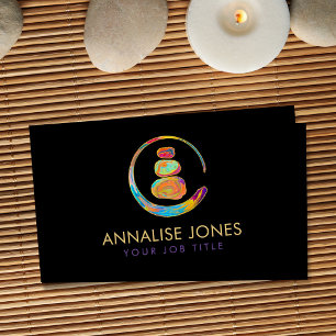 Zen Enso Circle and Zen stones - Marble and Gold Business Card