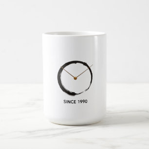 Zen Enso Circle - Minimalist Embroidered Wabi-Sabi Coffee Mug