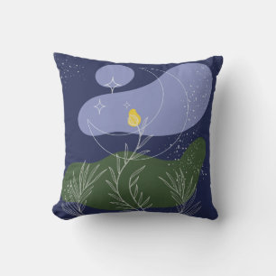 Zen Flower Against Starry Night Sky Cushion