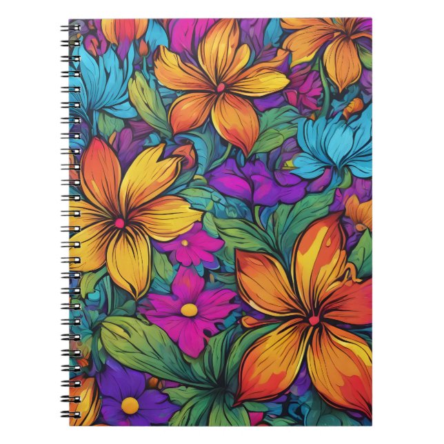 "Zen Flowers" Art Spiral Notebook (Front)