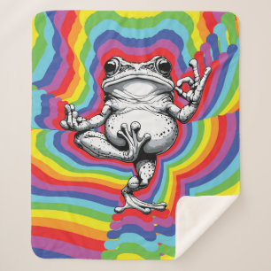 Zen Frog Masterpiece Sherpa Blanket