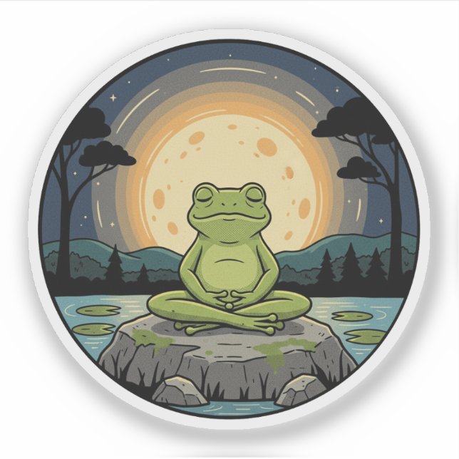 Zen Frog Meditation - Full Moon Yoga Pose (Front)