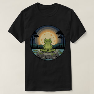 Zen Frog Meditation - Full Moon Yoga Pose T-Shirt