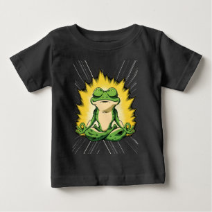 Zen Frog Meditation Super Saiyan Glow Art Baby T-Shirt