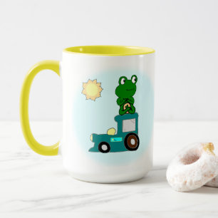 Zen Frog on a Train Mug