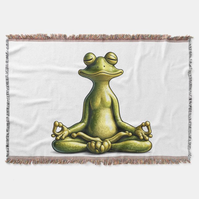 Zen Frog Throw Blanket (Front)