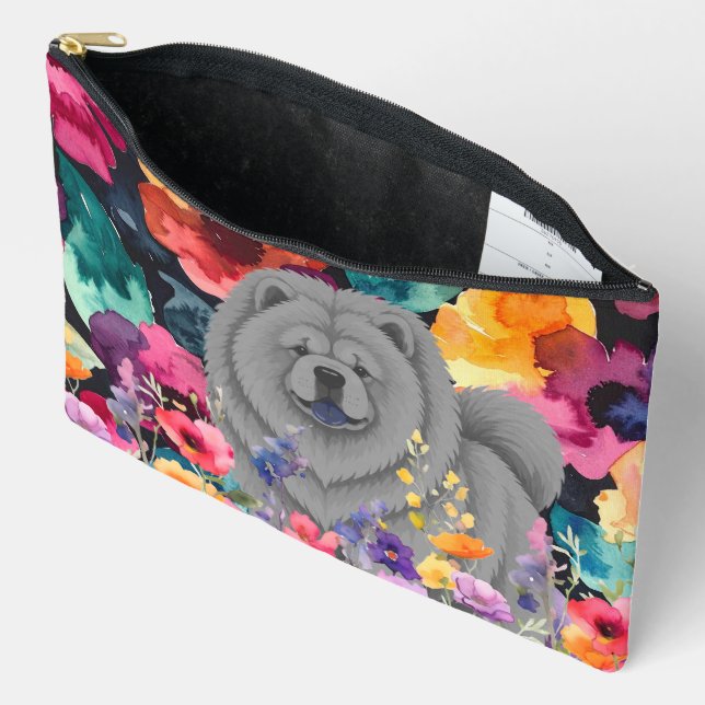 ZEN GARDEN Blue Chow - Large Accessory Pouch (Open)