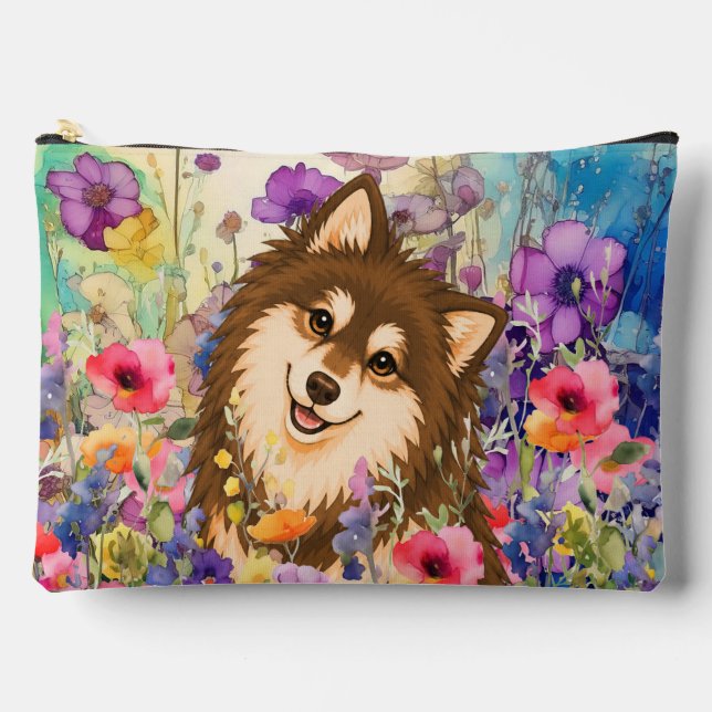 ZEN GARDEN Lapphund Brown - Large Accessory Pouch (Front)