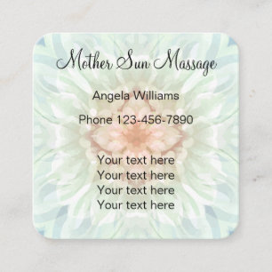 Zen Garden Massage Mandala Design Square Business Card