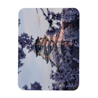 Zen Garden Puzzle: Japanese Castle and Sakura Magnet