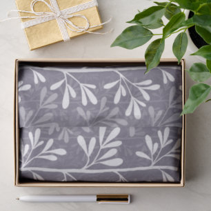 Zen Garden Stems Deep Minimal Botanical Silhouette Tissue Paper
