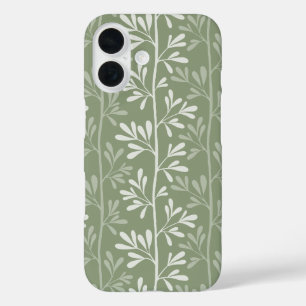 Zen Garden Stems Minimal Botanical Green iPhone 16 Case