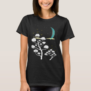 Zen Gardening Moon Stars Japanese Culture Bonsai T T-Shirt