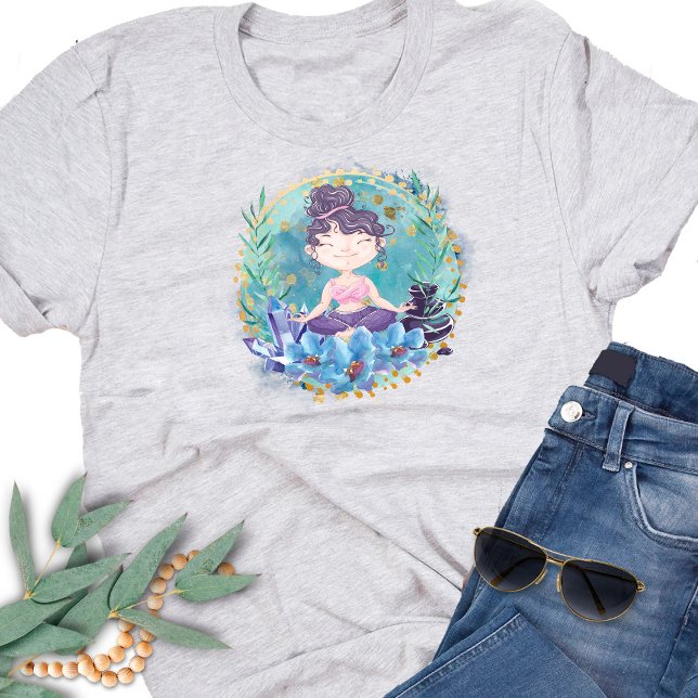 Zen Girl Yoga Spa Rocks Crystals Flowers T-Shirt (Creator Uploaded)