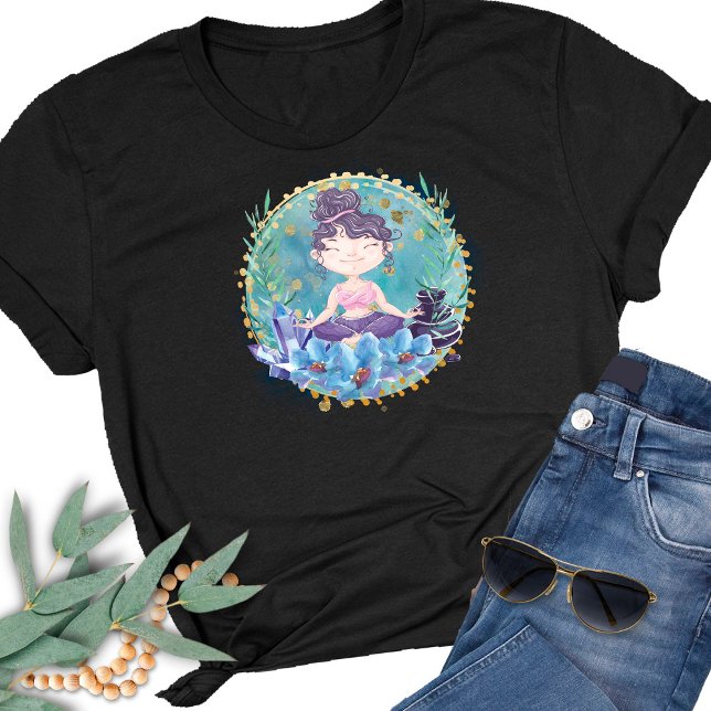 Zen Girl Yoga Spa Rocks Crystals Flowers T-Shirt (Creator Uploaded)