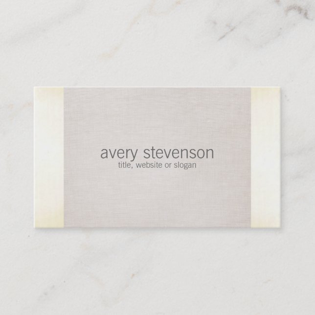 Zen Gold Glow Minimalist Linen Texture Look 1 Business Card (Front)