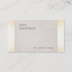 Zen Gold Glow Minimalist Linen Texture Look Business Card