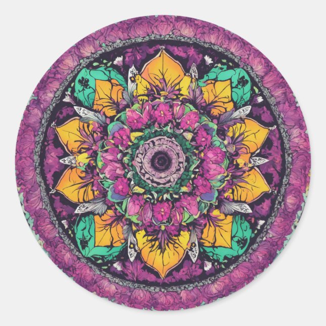 Zen Harmony Mandala Sticker (Front)