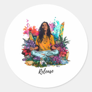 Zen Harmony Yoga And Meditation Inspired Design Classic Round Sticker