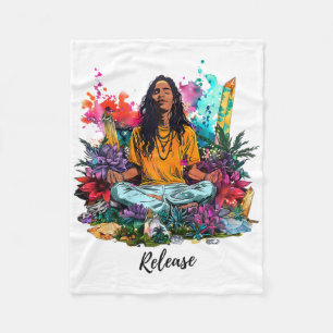 Zen Harmony Yoga And Meditation Inspired Design Fleece Blanket
