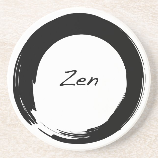 Zen in Enso Circle Coaster (Front)