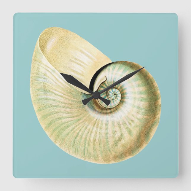 Zen Inspired Beach Theme Square Wall Clock (Front)