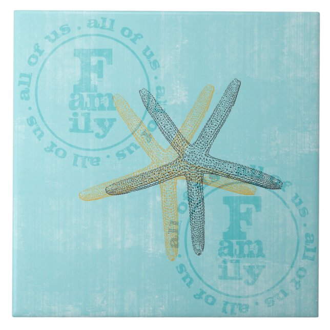 Zen Inspired Beach Theme Starfish Ceramic Tile (Front)