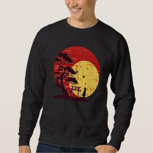 Zen Japanese Culture Buddhist Sunset Bonsai Tree Sweatshirt