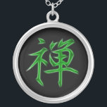 Zen Japanese Kanji calligraphy Symbol Silver Plated Necklace<br><div class="desc">For more like this, visit About this design: Kanji are the adopted logographic (or ideaographic) Chinese characters that are used in the modern Japanese writing system. The Japanese term "kanji" for the Chinese characters literally means "Han characters" and is the same written term in the Chinese language to refer to...</div>