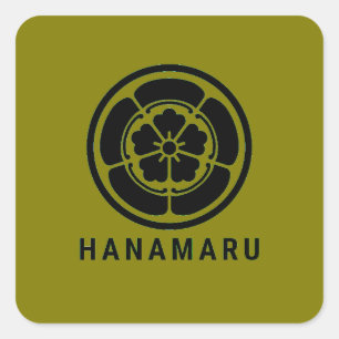 Zen Kamon – Japanese Minimalist Family Crest Desi Square Sticker