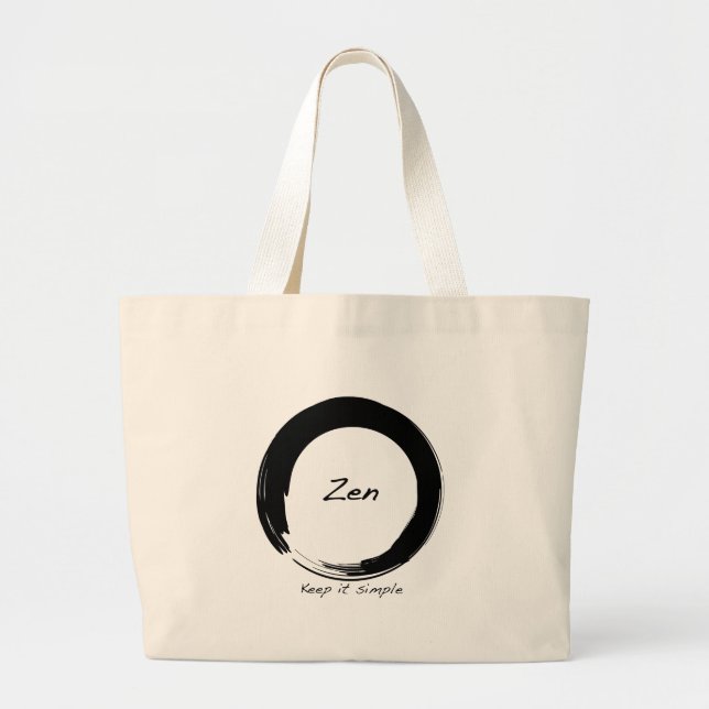 Zen: Keep it simple Large Tote Bag (Front)
