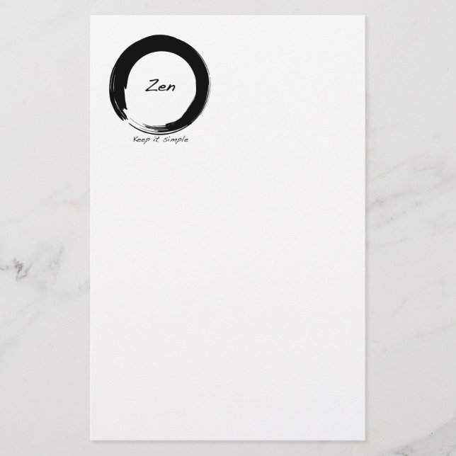 Zen: Keep It Simple Stationery (Front)